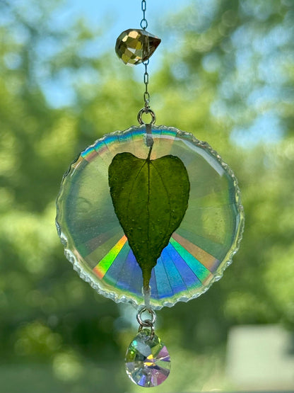 Mini Leaf Suncatcher - Holo A. Crystal x Lux