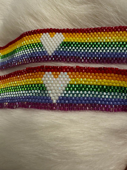 Rainbow Bracelet with Heart - Choose from Gold or Silver Plated Clasp