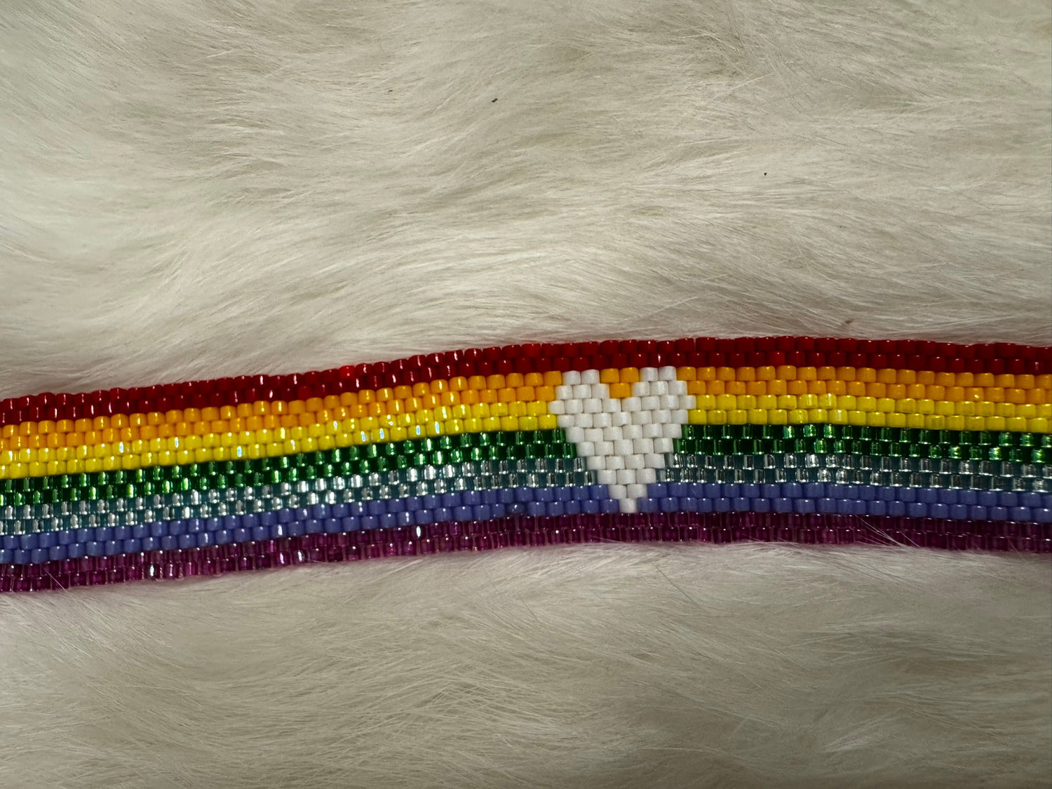 Rainbow Bracelet with Heart - Choose from Gold or Silver Plated Clasp