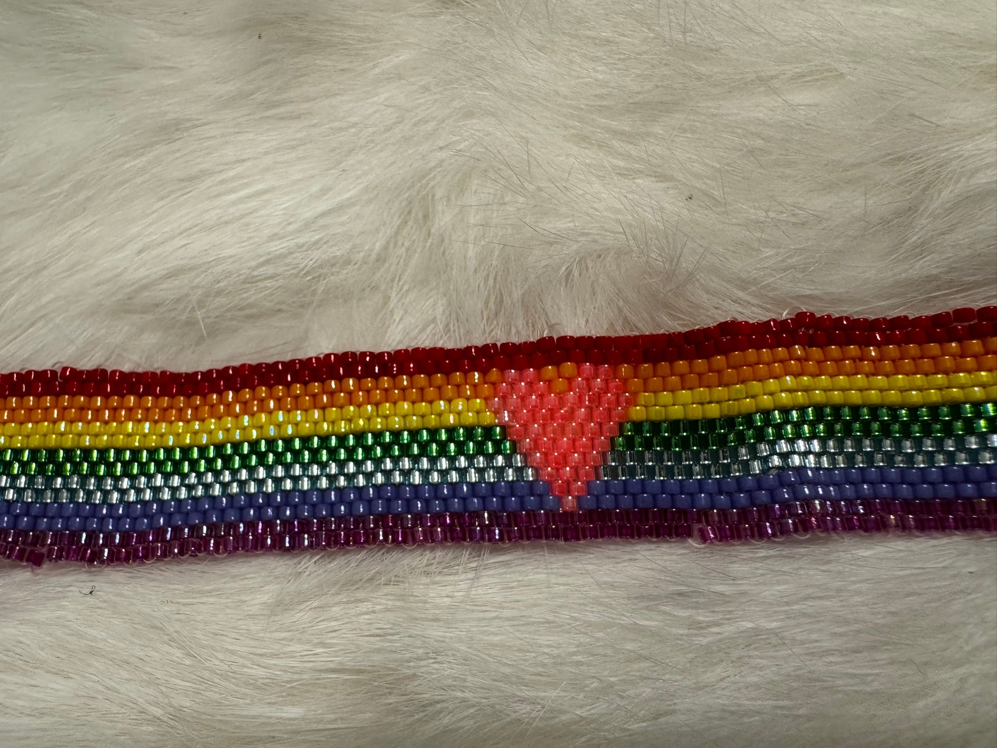 Rainbow Bracelet with Heart - Choose from Gold or Silver Plated Clasp