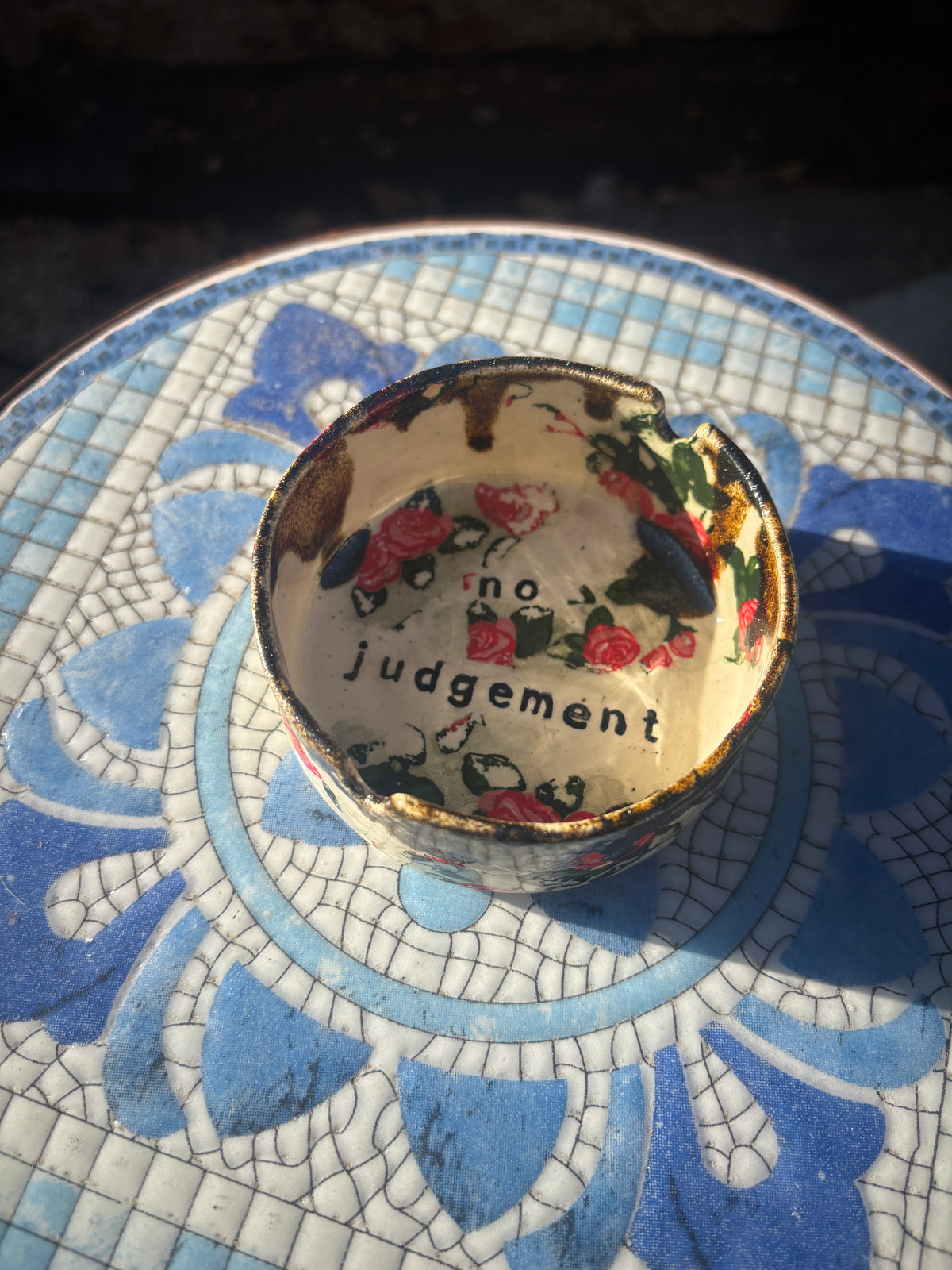 "No Judgement" Ceramic Ashtray (Pre-Order, Made to Order, shipped 4-6 weeks from order)