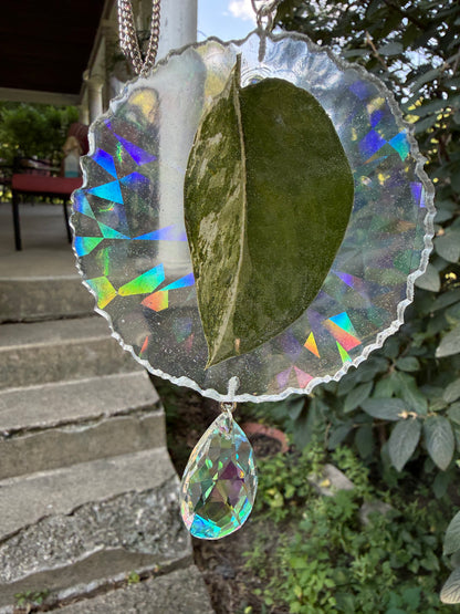 Leaf Suncatcher - Holo S. White Diamond