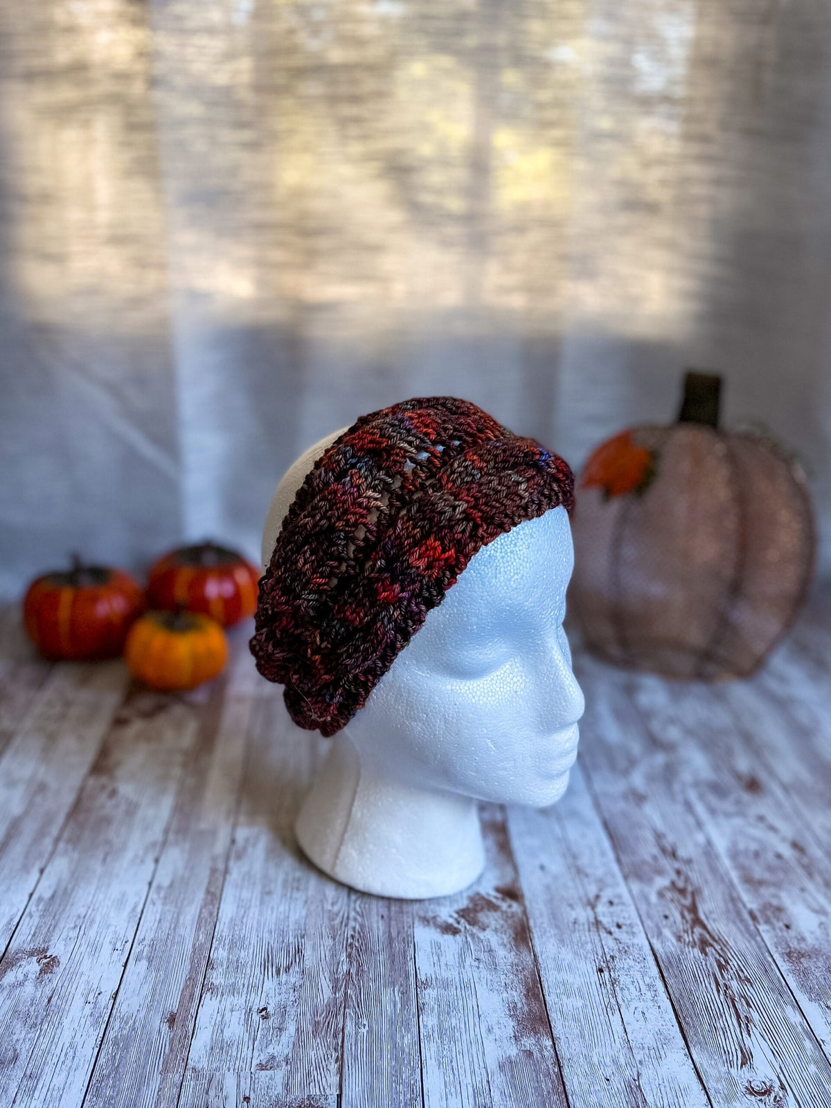 Hand-dyed merino adjustable ear warmers