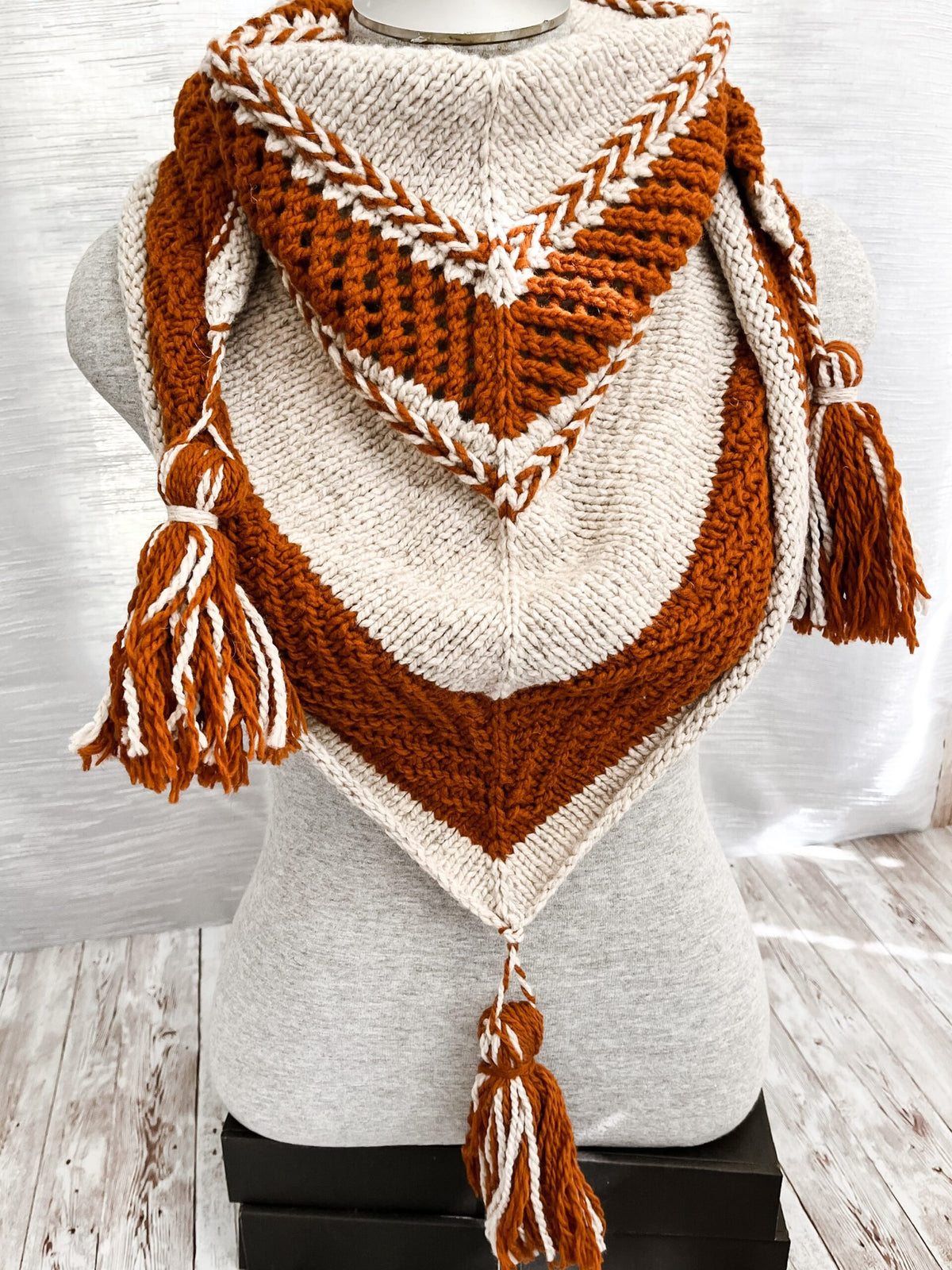 Boho Knitting Pattern: Tassel Shawl - DIGITAL DOWNLOAD