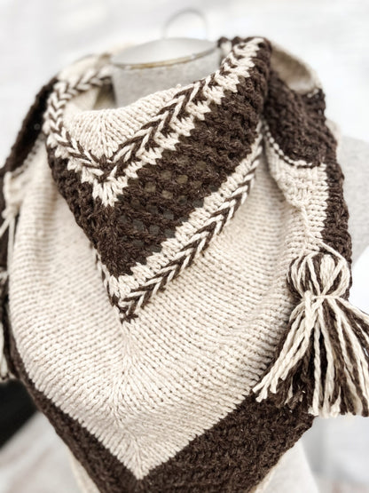 Boho Knitting Pattern: Tassel Shawl - DIGITAL DOWNLOAD