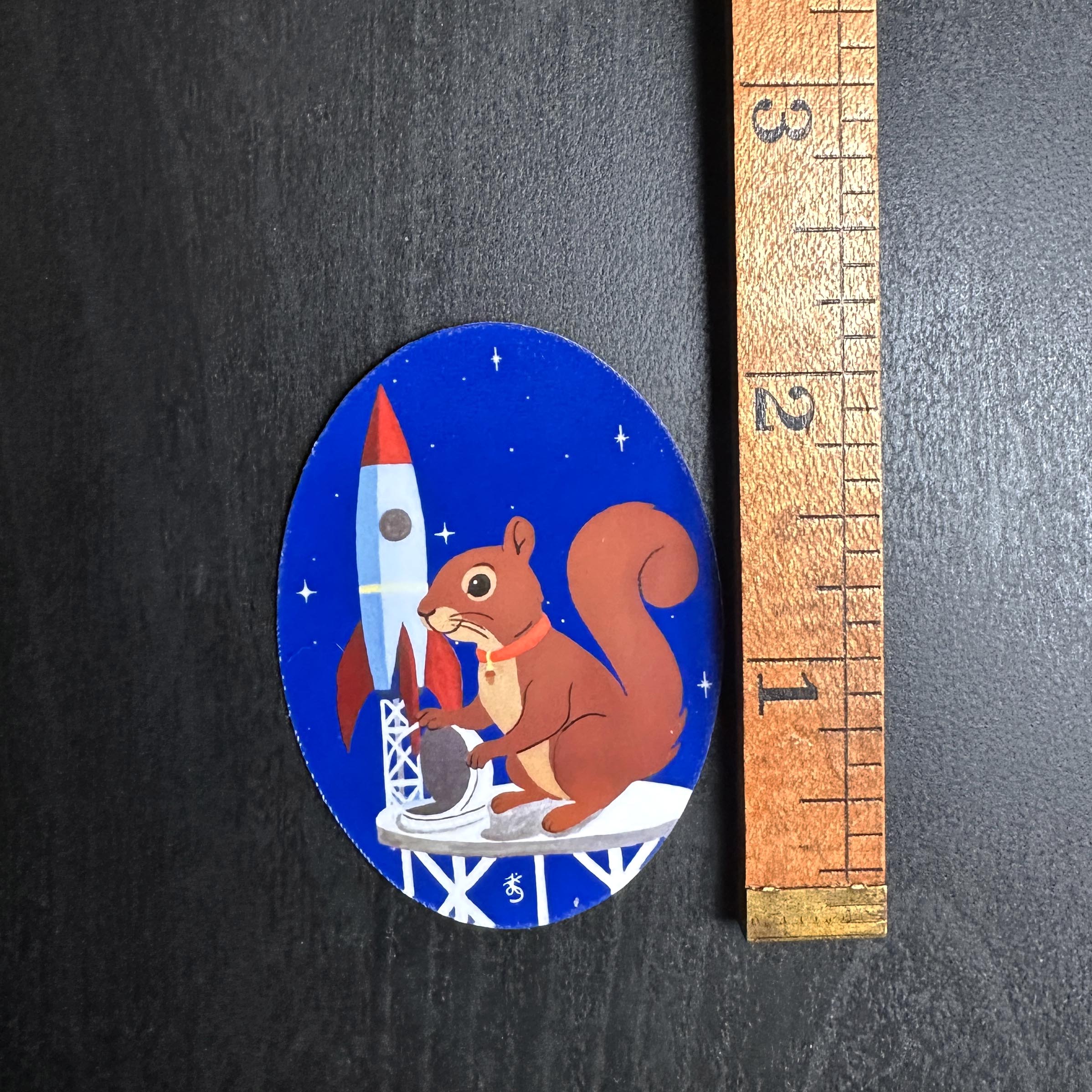 Space Squirrel Atomic Age Sticker, Vintage Style, Original Art Decal