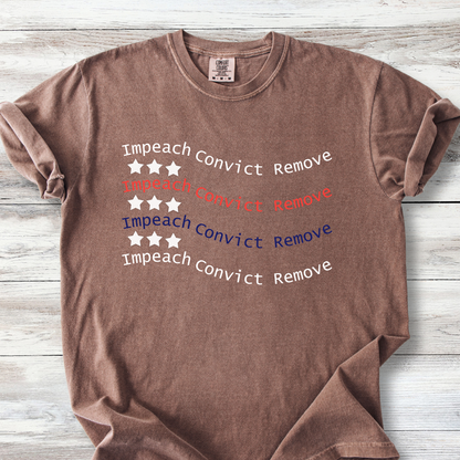 Political Tee Shirts: Impeach Convict Remove American Flag T-Shirt