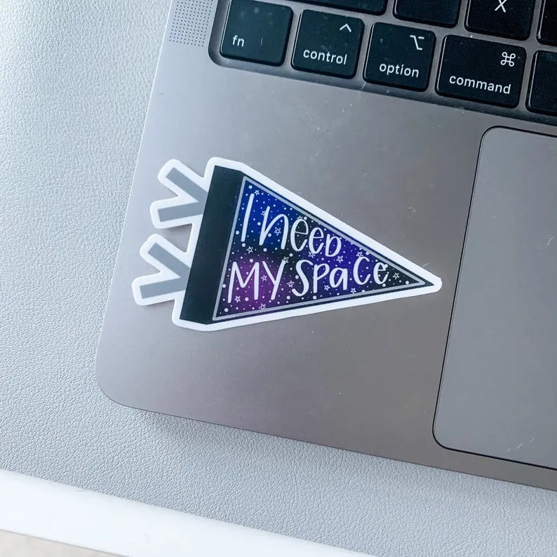 I Need My Space pennant sticker