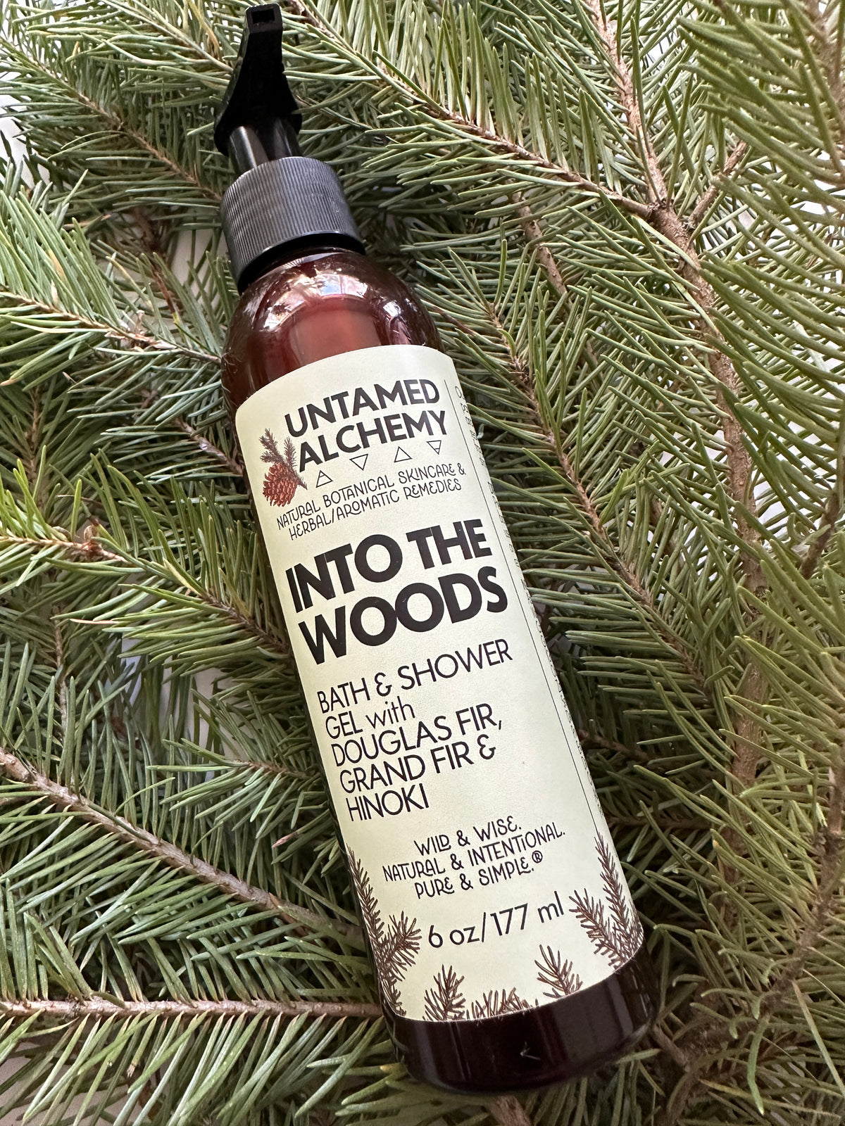 INTO THE WOODS Bath &amp; Shower Gel with Douglas fir, Grand Fir, and Hinoki