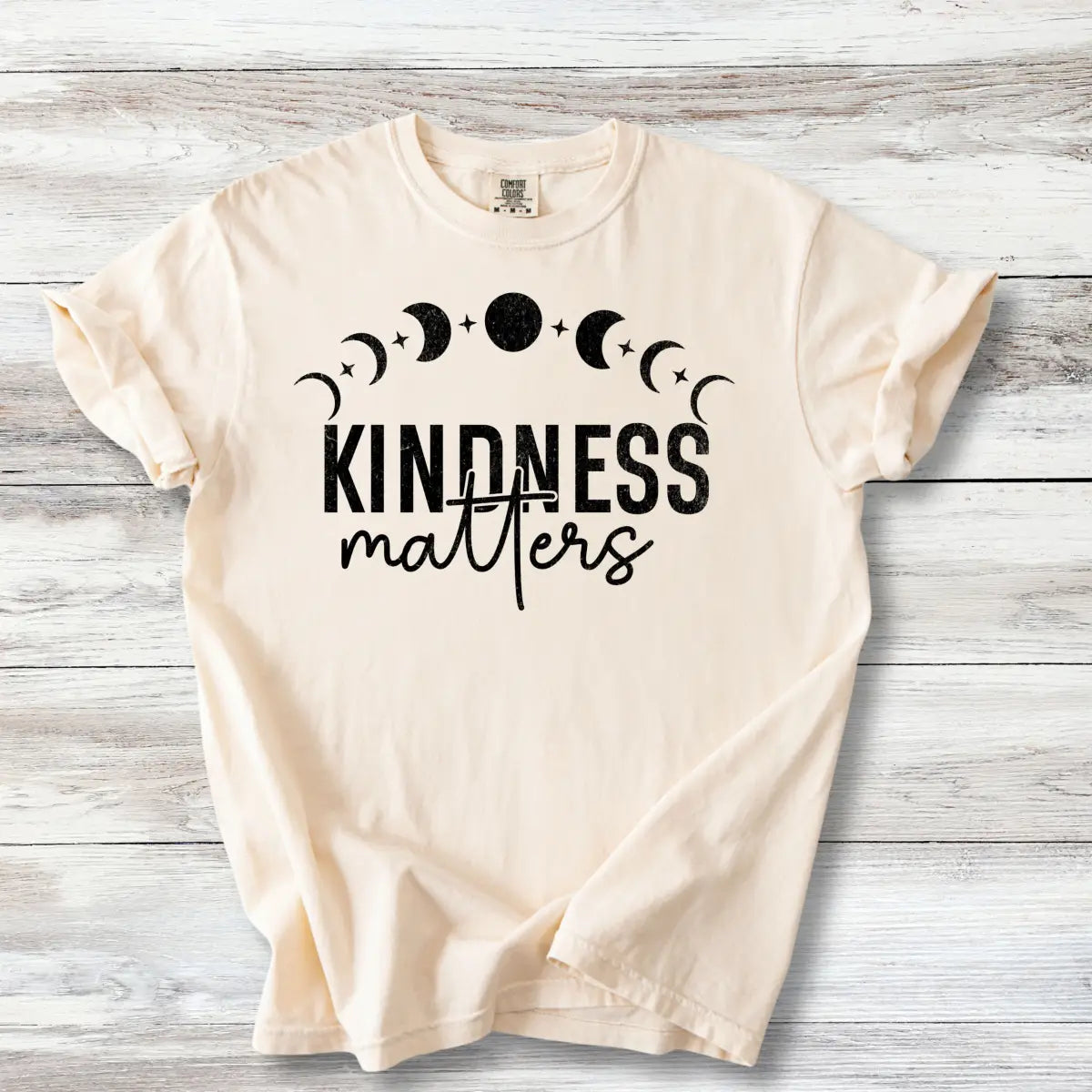 Kindness Matters T-Shirt, Moon Phases Celestial Design, Witchy Positivity Tee