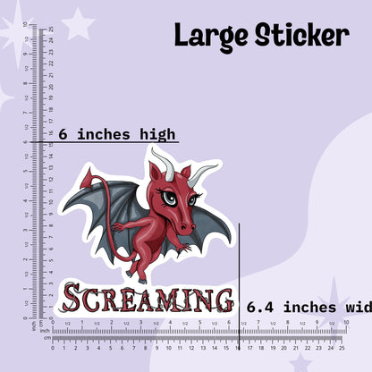 Large Jersey Devil sticker measured at 6 inches high and 6.4 inches wide