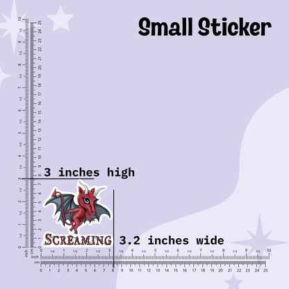 Small Jersey Devil sticker measured at 3 inches high and 3.2 inches wide