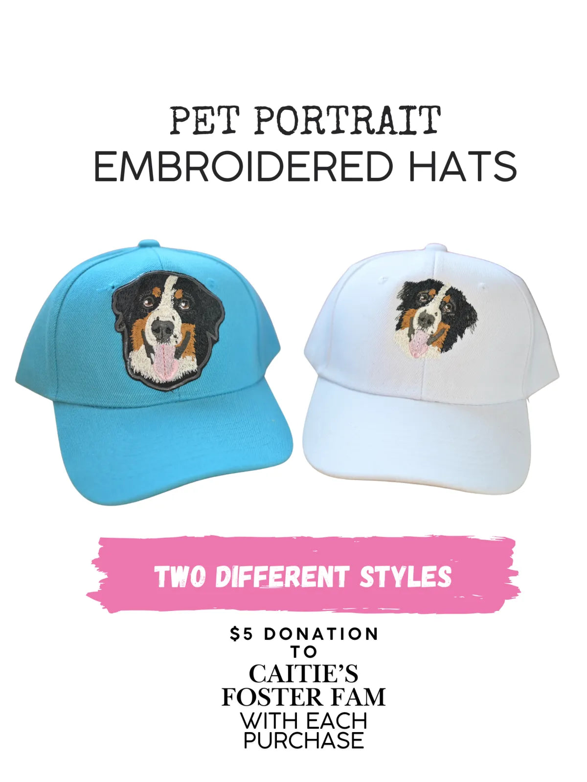 Custom Embroidered Pet Portrait Hat - Trucker Hat Style