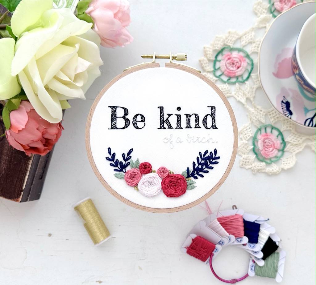 Be kind (of a bitch) // Embroidery PDF Pattern Download 5 inch