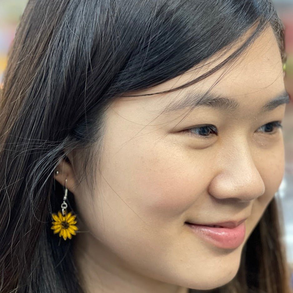 Kansas State Sunflower Dangle Earrings - Dangle - Cate&