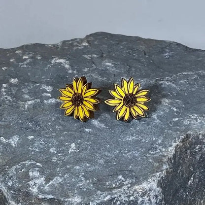 Kansas State Sunflower Dangle Earrings - Stud - Cate&