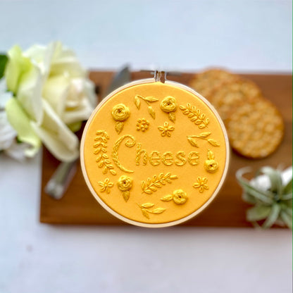 Cheese monochrome embroidery // PDF Pattern Download 4" Hoop