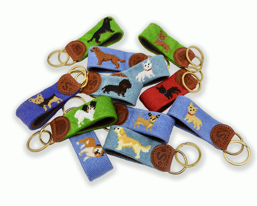 Sabyloo Needlepoint Dog Keyrings