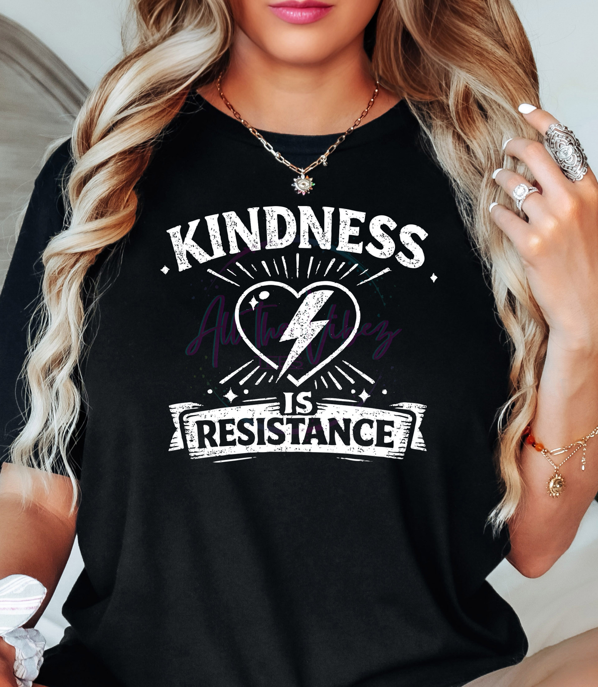 kindness is resistance shirt lightning heart graphic