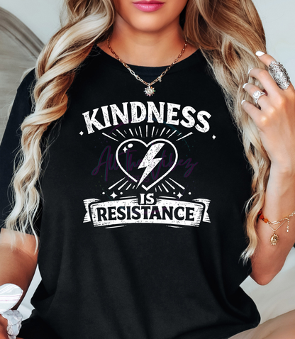 kindness is resistance shirt lightning heart graphic