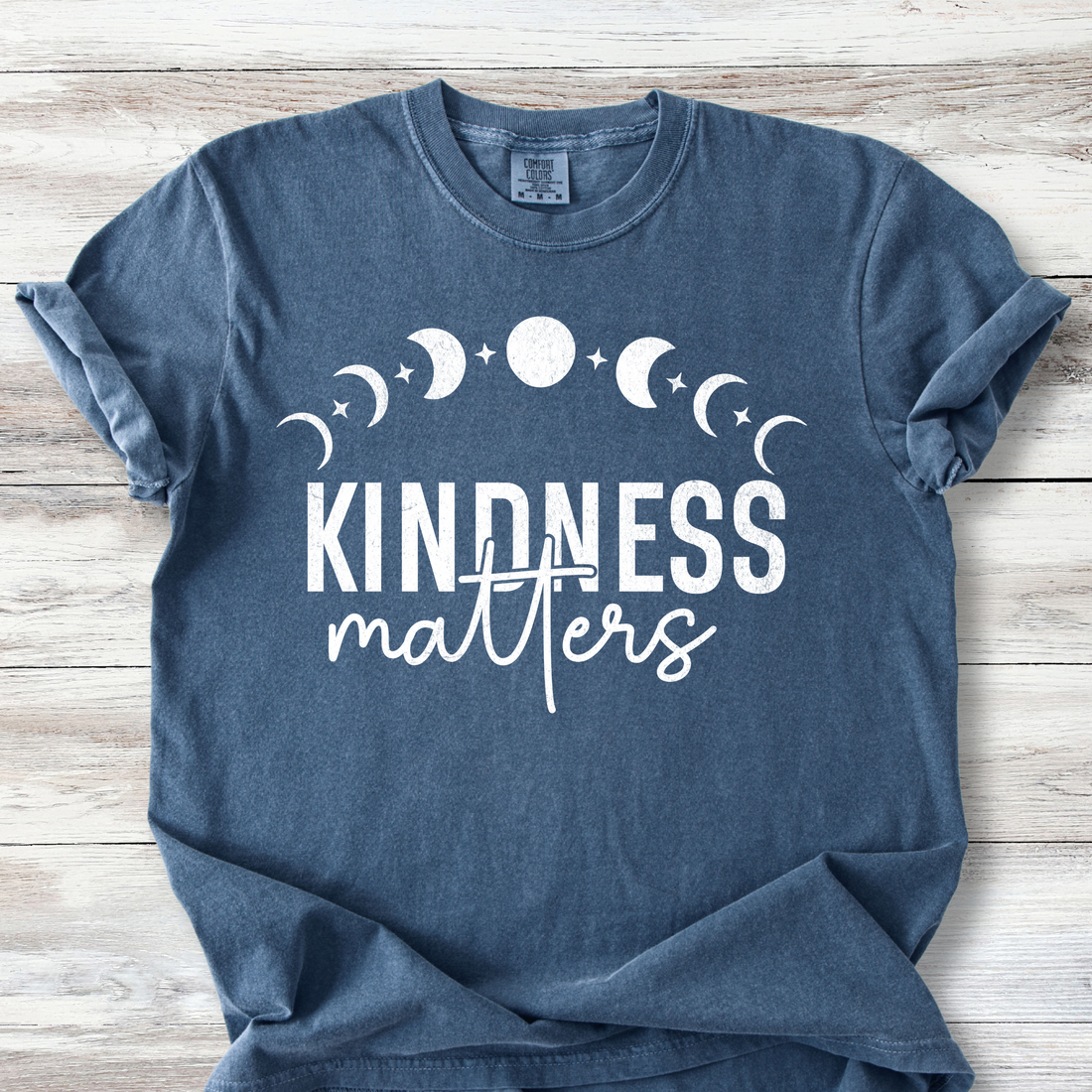 Kindness Matters T-Shirt, Moon Phases Celestial Design, Witchy Positivity Tee