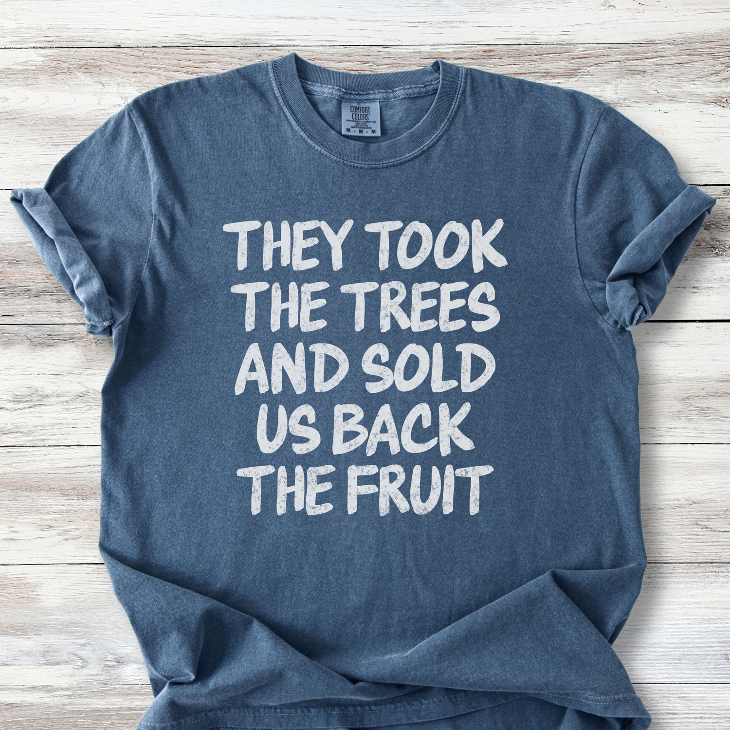 Political Protest Tshirt, They Took the Trees and Sold Us Back the Fruit