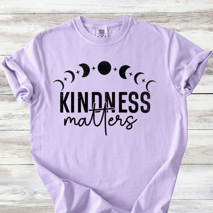 Kindness Matters T-Shirt, Moon Phases Celestial Design, Witchy Positivity Tee