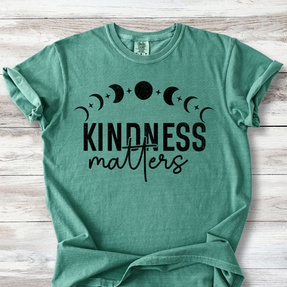 Kindness Matters T-Shirt, Moon Phases Celestial Design, Witchy Positivity Tee