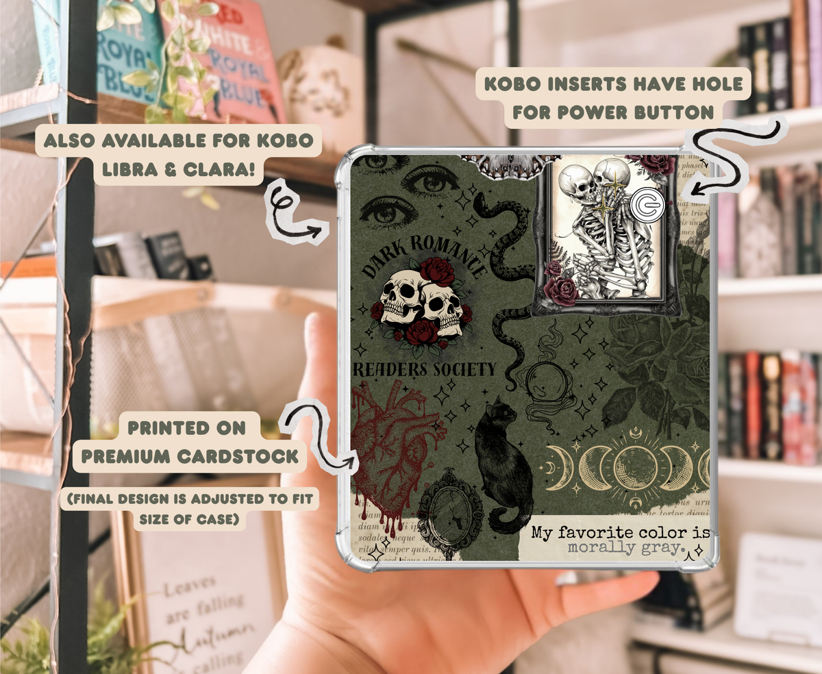 Dark Romance Fall Halloween Kindle Insert | Team Villain Morally Gray Kobo Insert | Meadowlark Nest | Fall Spooky Ghost Kobo Insert