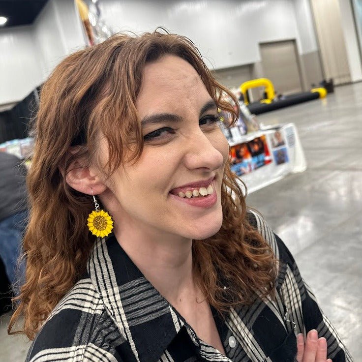 Large Kansas Sunflower Dangle Earrings - - Cate&