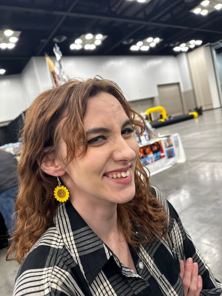 Large Kansas Sunflower Dangle Earrings - - Cate&