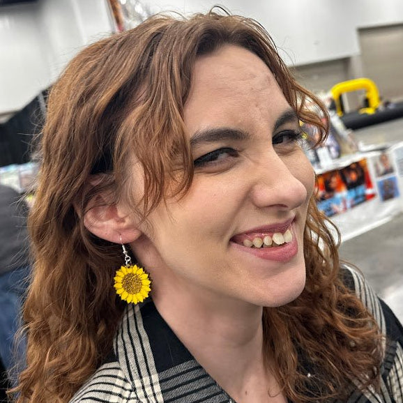 Large Kansas Sunflower Dangle Earrings - - Cate&