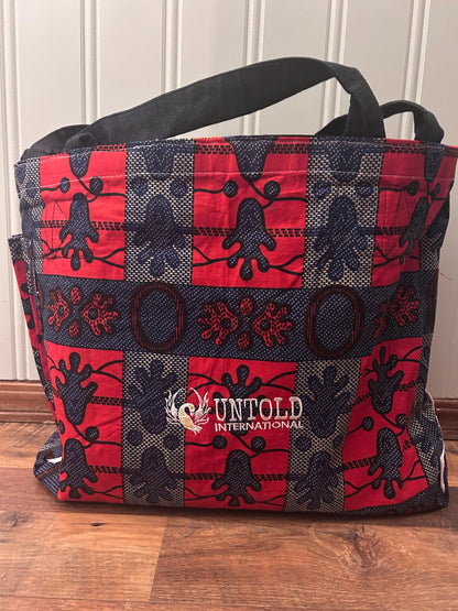 Handmade Reversible West African Fabric Cloth Tote Carrying Bag
