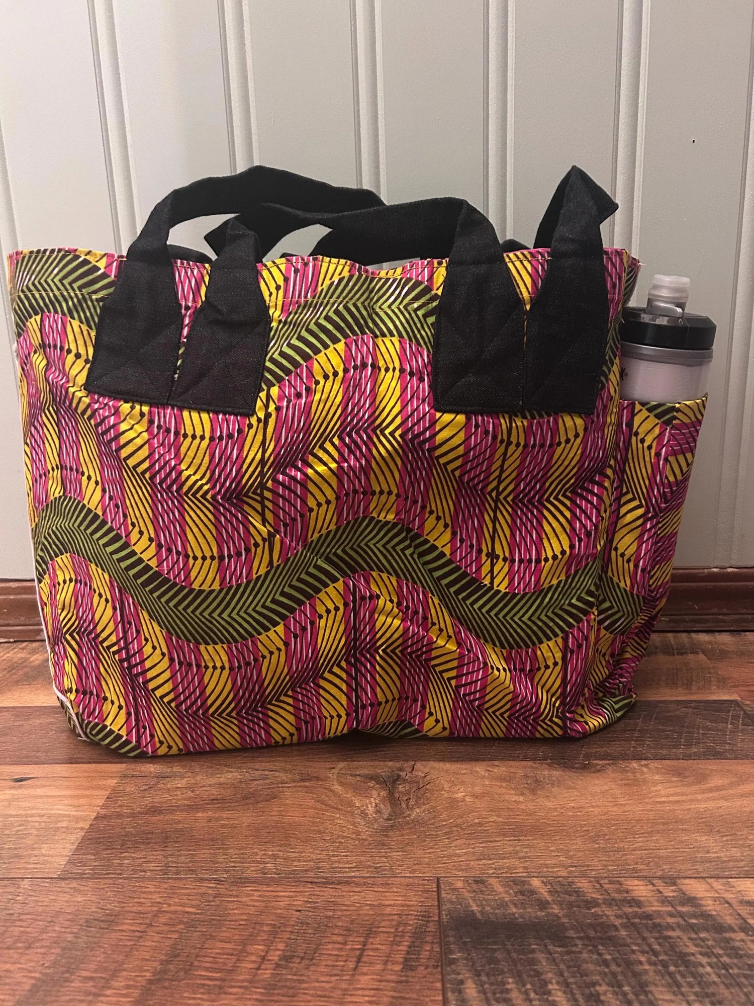 Handmade Reversible West African Fabric Cloth Tote Carrying Bag