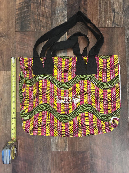 Handmade Reversible West African Fabric Cloth Tote Carrying Bag