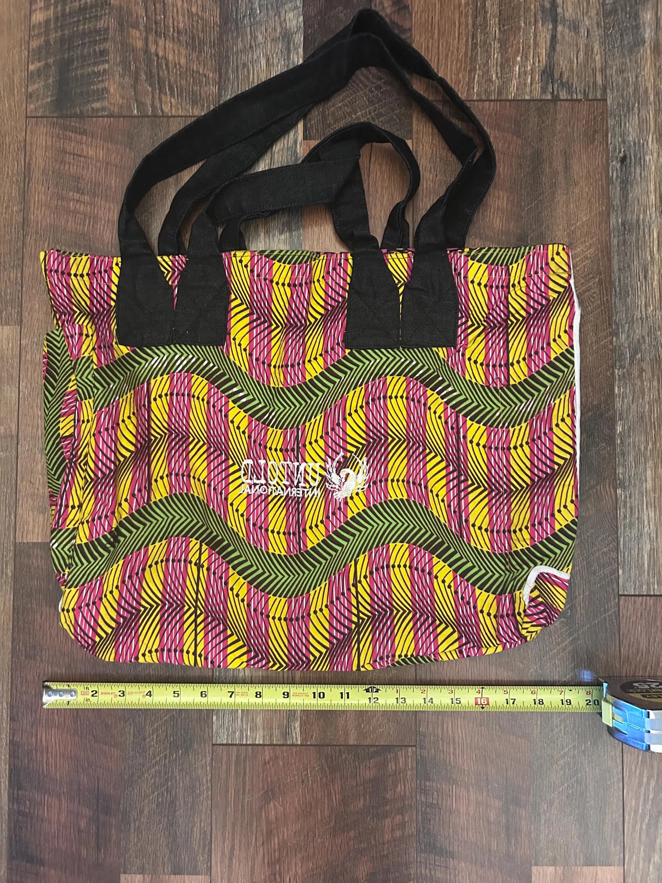 Handmade Reversible West African Fabric Cloth Tote Carrying Bag