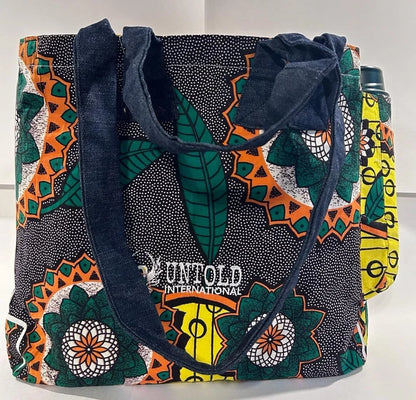 Handmade Reversible West African Fabric Cloth Tote Carrying Bag