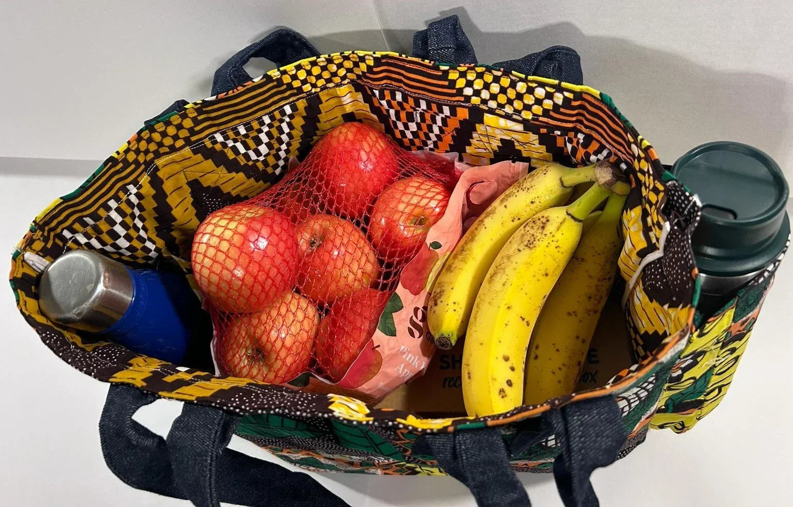 Handmade Reversible West African Fabric Cloth Tote Carrying Bag
