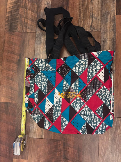 Handmade Reversible West African Fabric Cloth Tote Carrying Bag