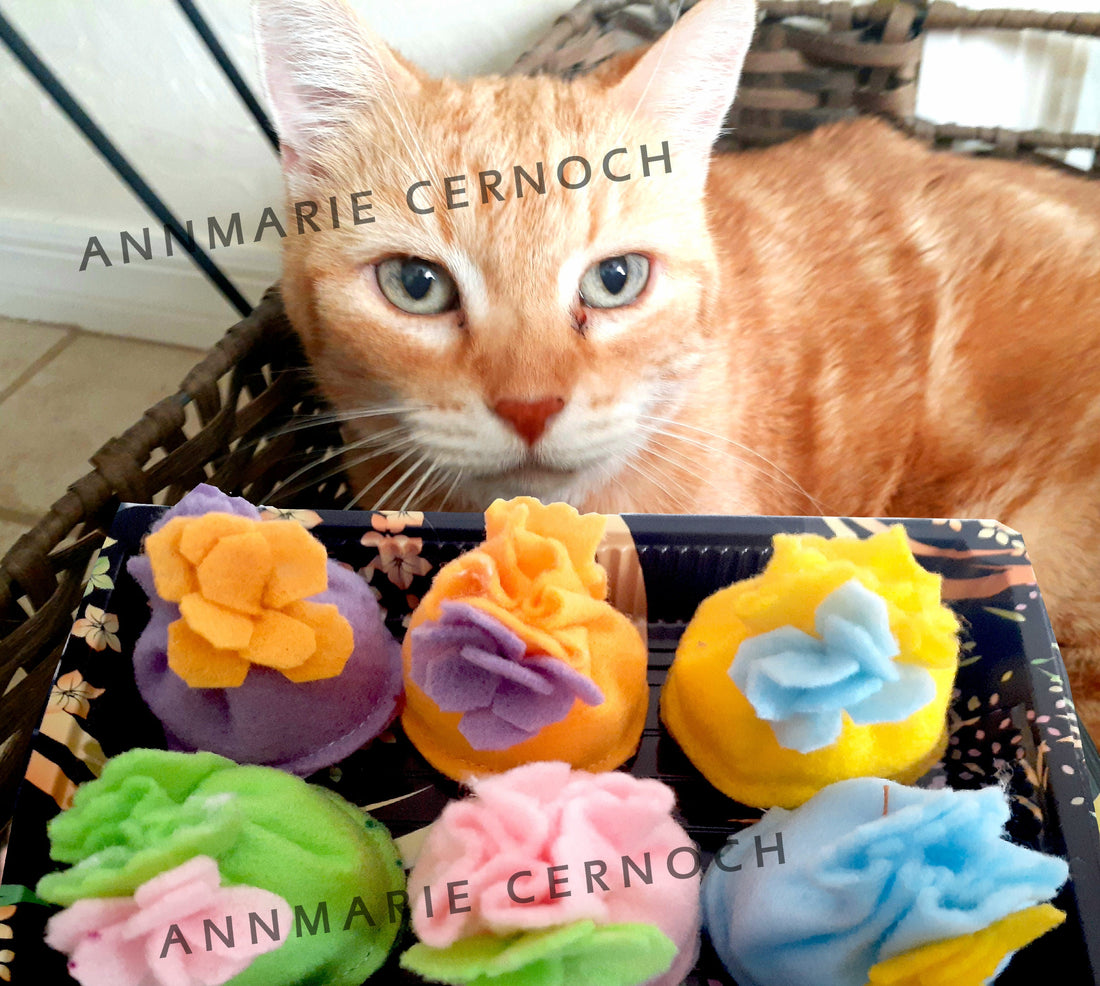 Rainbow Mini Bun Cat Toys (6pk)