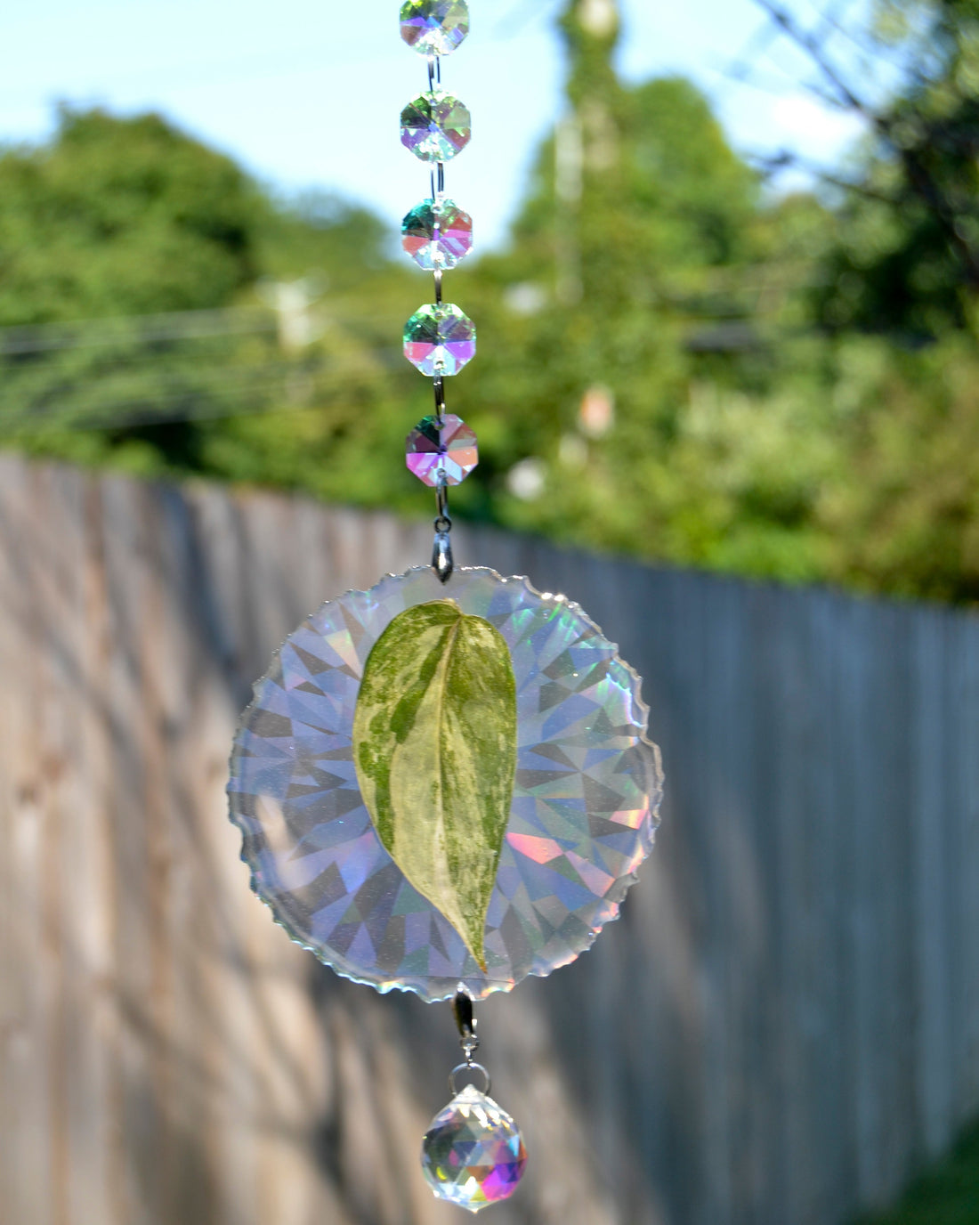 Leaf Suncatcher - Holo S. White Diamond 