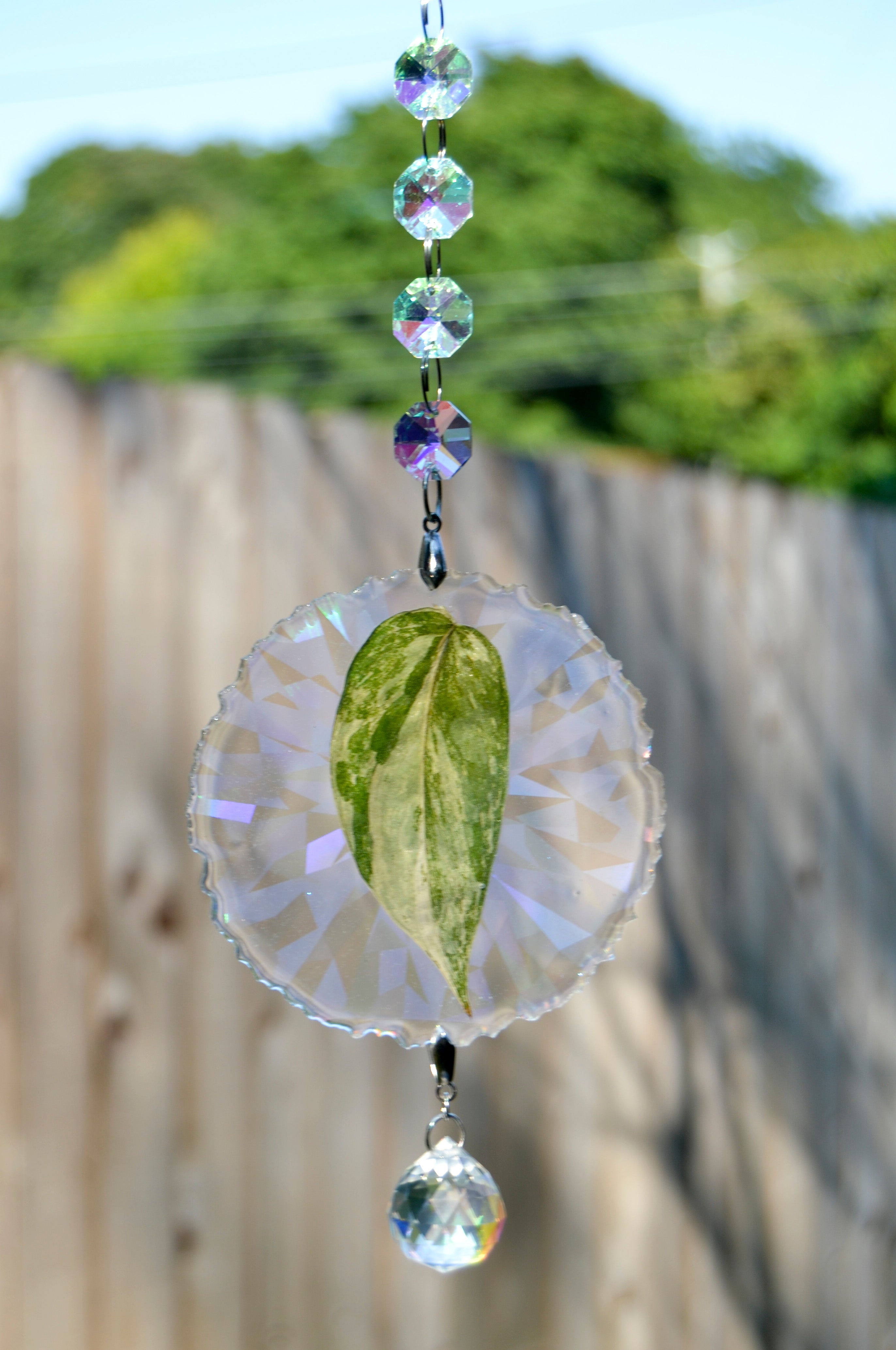 Leaf Suncatcher - Holo S. White Diamond 