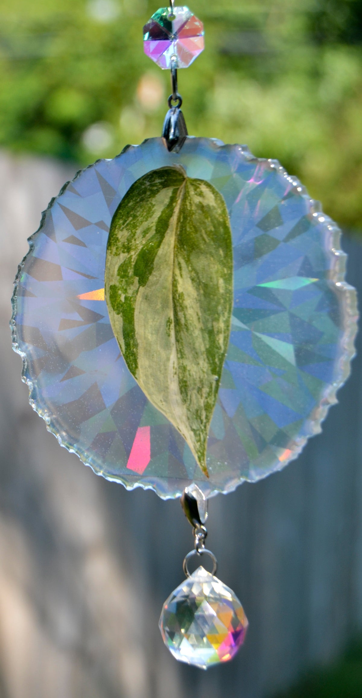 Leaf Suncatcher - Holo S. White Diamond 