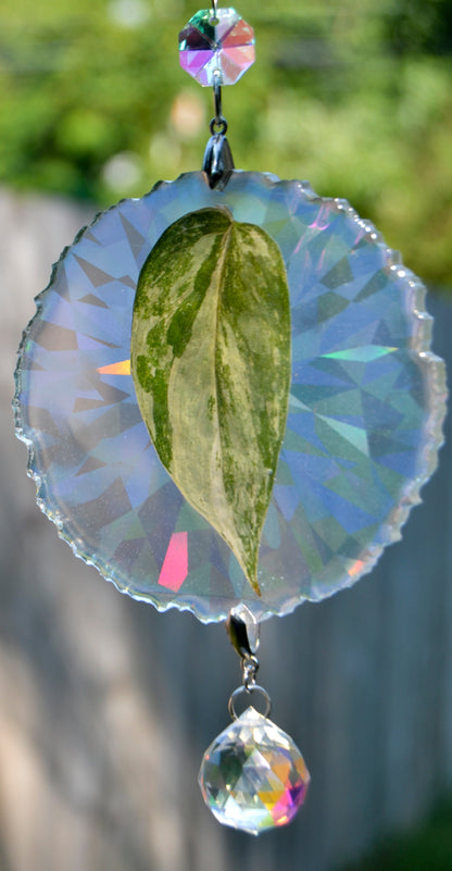 Leaf Suncatcher - Holo S. White Diamond 