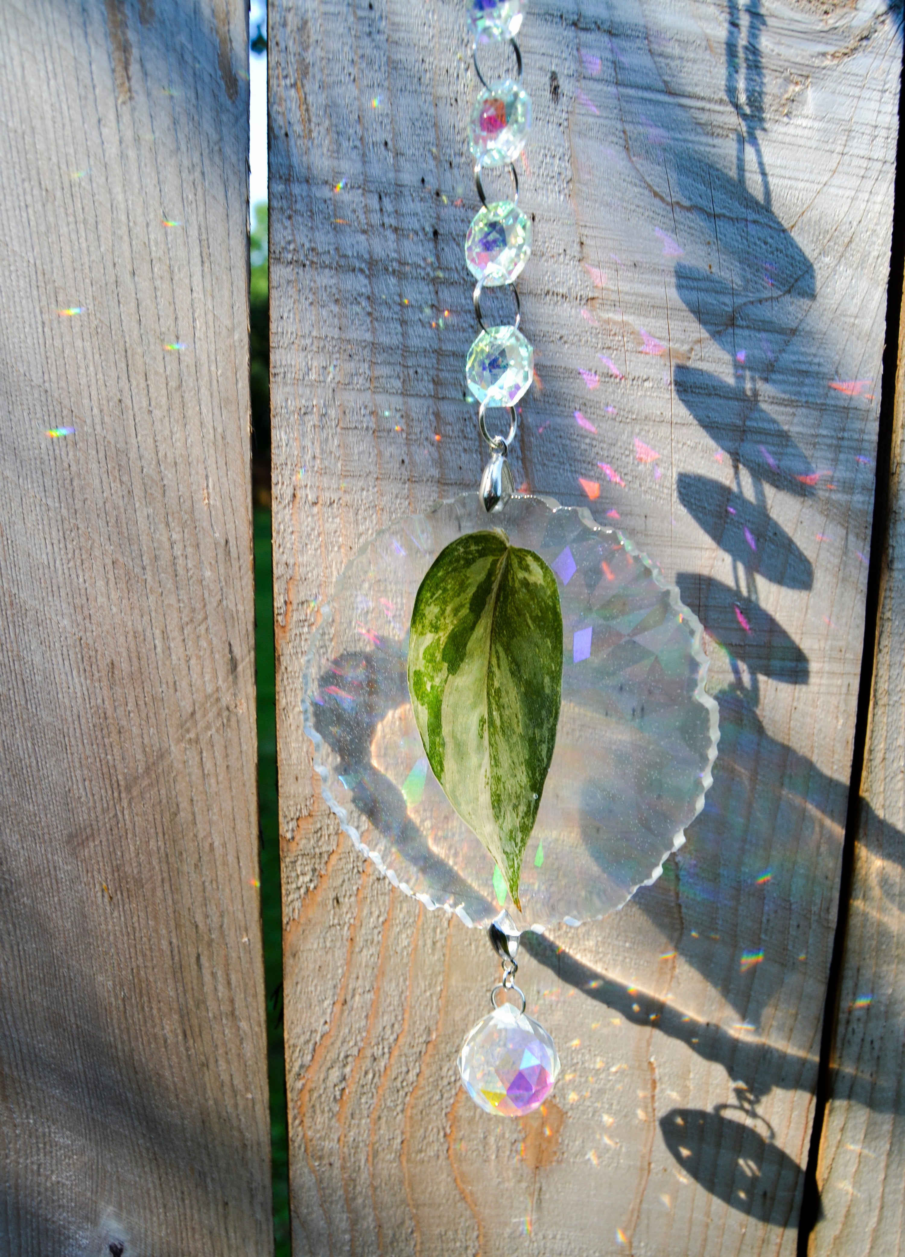Leaf Suncatcher - Holo S. White Diamond 