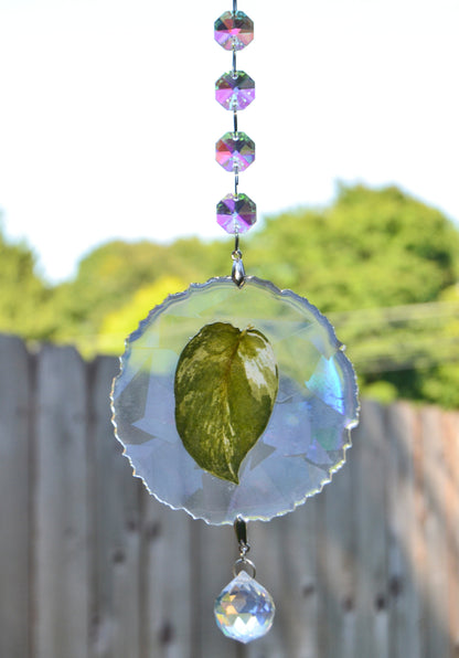 Leaf Suncatcher - Holo S. White Diamond 