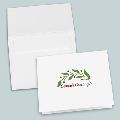 Leaves and Berries Folded Note Cards | Boxed Set of 8