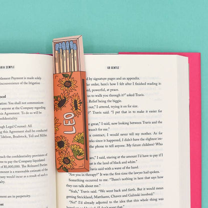 Zodiac Matchbox Bookmarks | Die-Cut Floral Astrology Bookmarks