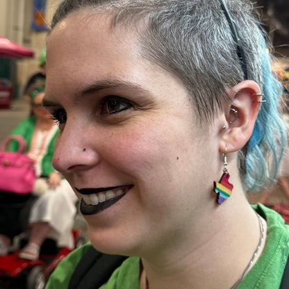 LGBTQIA+ Texas Pride Wooden Dangle Earrings - Cate&