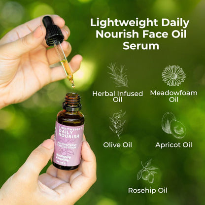 Lightweight Daily 1oz with Icons Lifestyle Outdoor Human Hand Ingredients Infographic